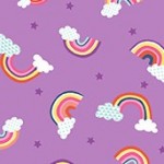 Makower Daydream Rainbows Lilac