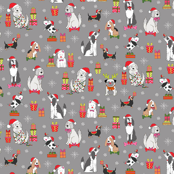 Makower Yappy Dog Christmas Fabric