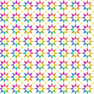 Makower Art Theory Rainbow Star on White