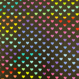 Makower Hearts - Rainbow Hearts on Black