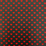 Makower Hearts Red Hearts on Black