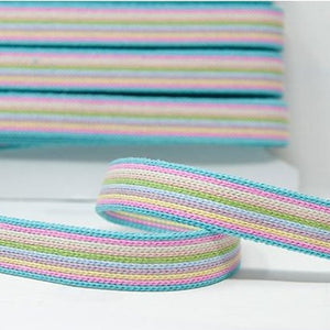 Webbing 25mm - Pastel Rainbow Stripes