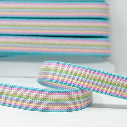 Webbing 25mm - Pastel Rainbow Stripes